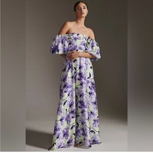 Delfi Collective Puff-Sleeve Floral Printed Maxi Dress from Anthropologie